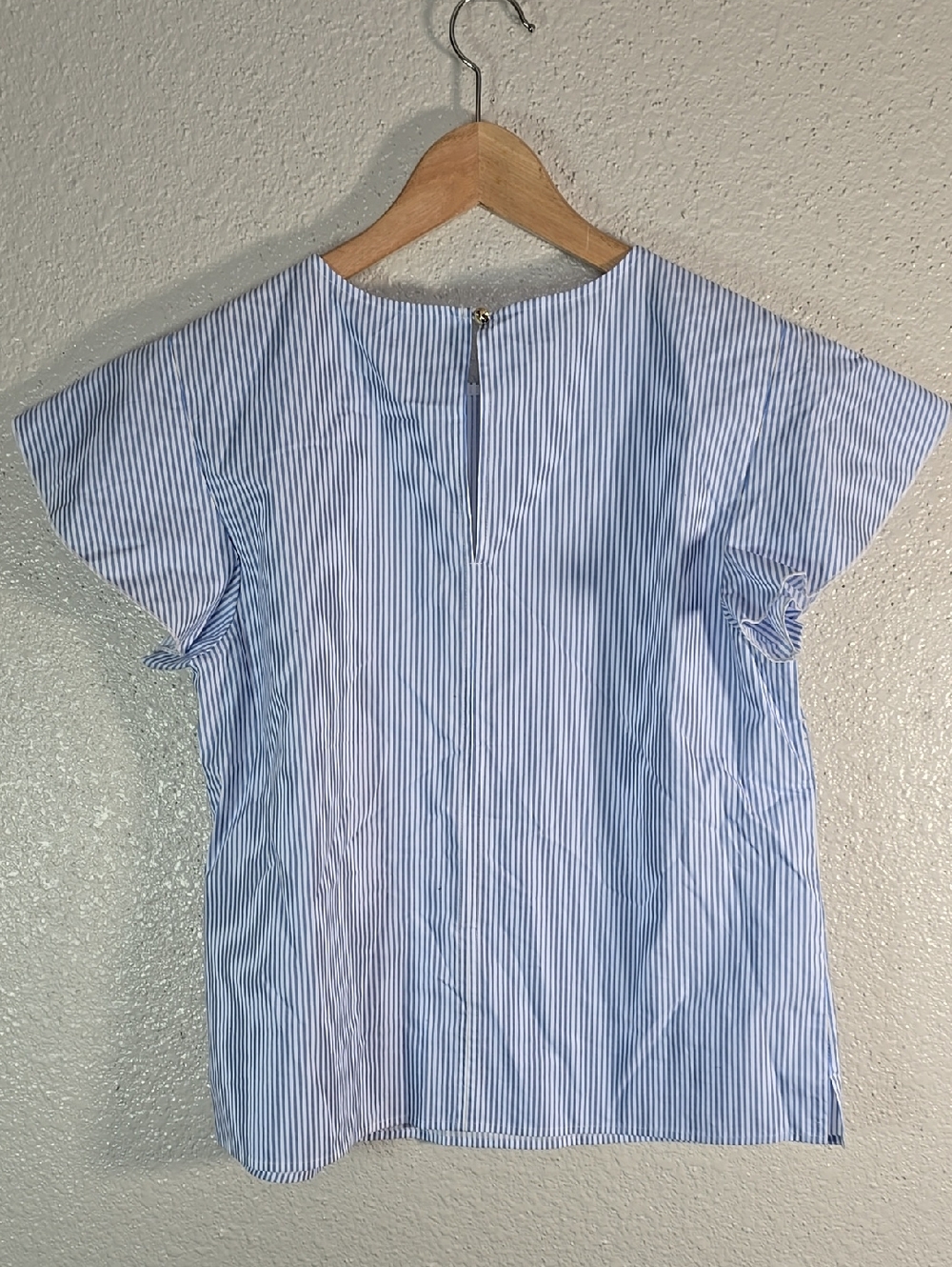 Draper James Classic Blue Pinstripe Short Sleeve Top - Picture 8 of 9